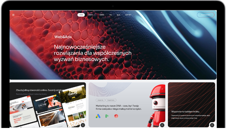 zrzut ekranu przedstawiający stronę główną Web&Ads.
